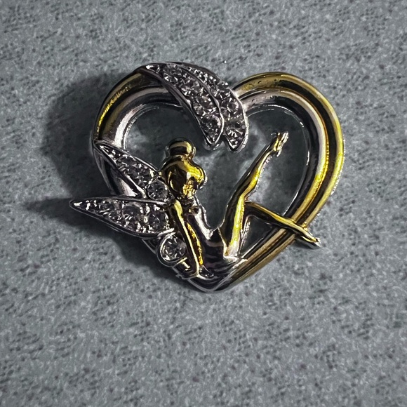 Fashion Pendants: Thinker-bell inside a two tone heart - Picture 2 of 6